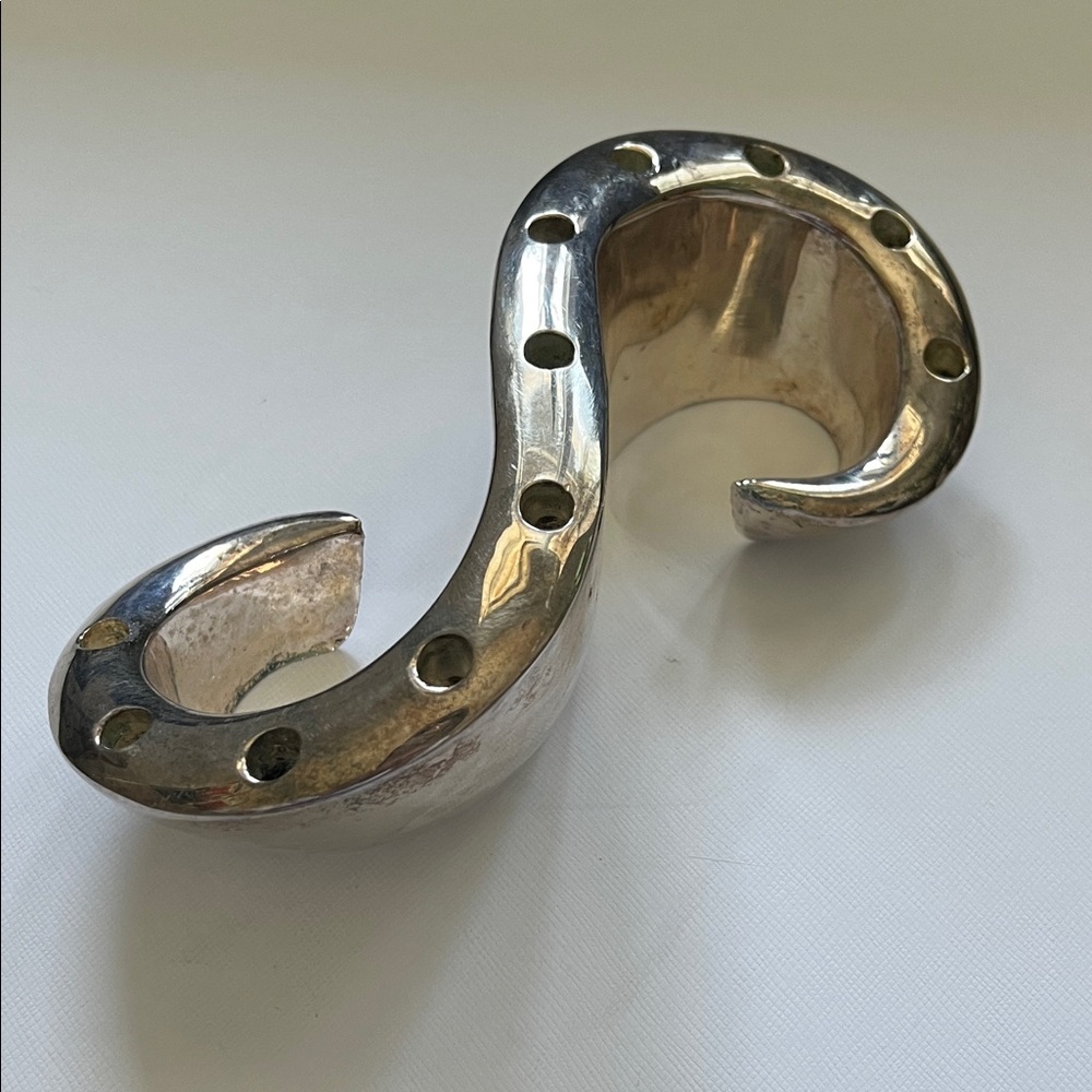 Silver Plated Candlestick Holder Spiral Decor in the style of: MCM vintage Dansk